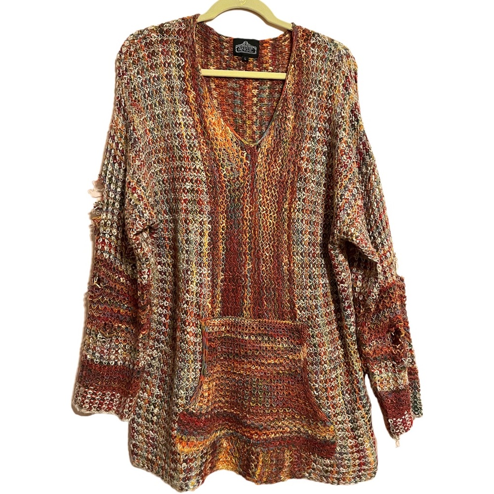 Multicolor Distressed Sweater - Picture 2 of 7